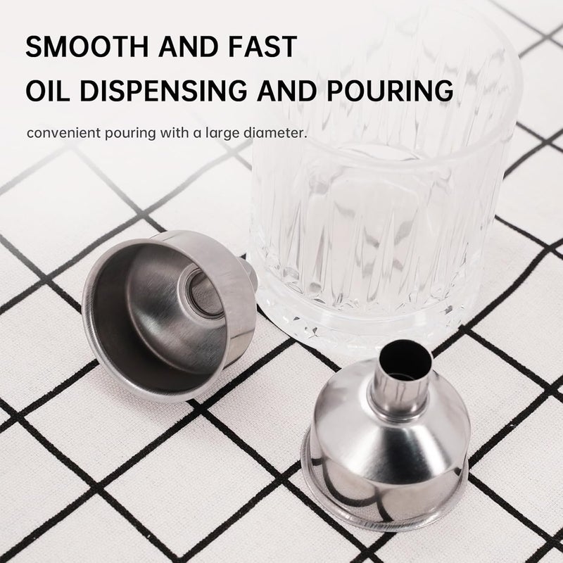 eispap 2Pcs Stainless Steel Small Funnel for Flask Small Funnels for Drinking Liquor Flask,Oil Bottle,Perfume Bottle,Amber Bottle, Spices Liquids Universal Mini Funnel Fit for 2/3" Spout (2) - Image 5